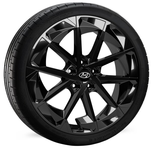 Hyundai IONIQ 5 Winterkomplettrad, HMD04EV black 7,5x19 ET49,5 + CONTINENTAL CONTIWINTERCONTACT TS 870 P + TPMS