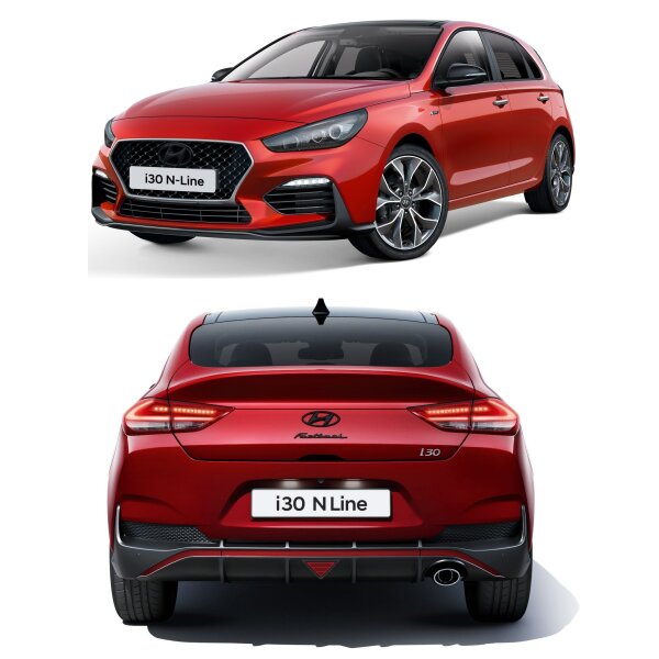 Hyundai Embleme schwarz - Set Front & Heck, i30PD Fastback Facelift